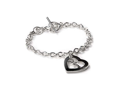 Silver Plated Mothers Day Mom Charm Bracelet